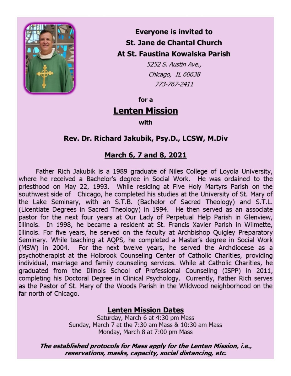 Lenten English Mission - Flyer